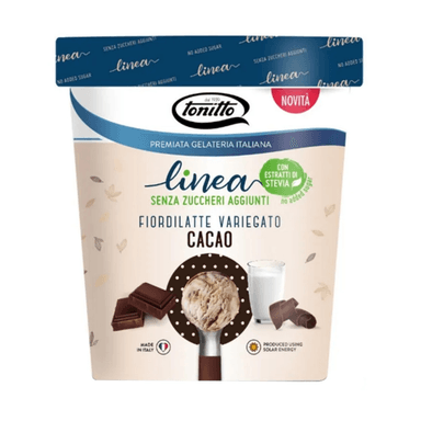 Dairy-based edible ice cream with chocolate, without added sugar