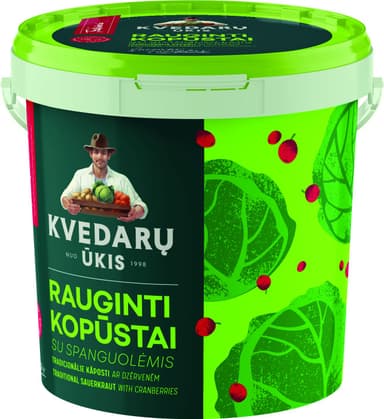 Sauerkrauts, with cranberries, in bucket, 800 g
