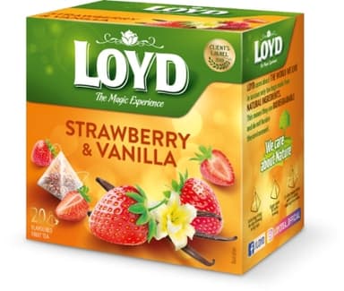 Fruit tea LOYD, strawberry and vanilla flavor, 20 x 2g