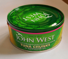 Tuna Chunks in Sunflower Oil,  JOHN WEST, 145/95g