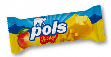 Creamy mango ice cream with mango glaze, 120 ml