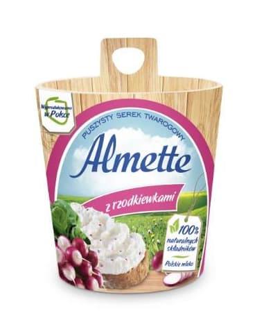 Spreadable curd cheese ALMETTE, with radishes, 150 g