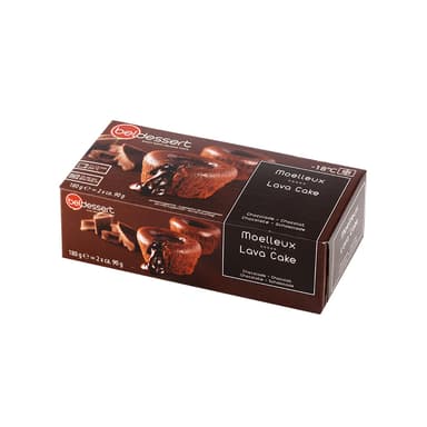 Šaldytas šokoladinis pyragaitis BELDESSERT Lava Cake, su juoduoju šokoladu, 2 x 90 g