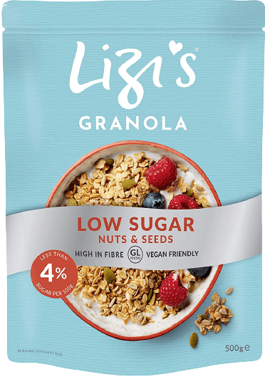 Granola su riešutais ir sėklomis, mažai cukrų