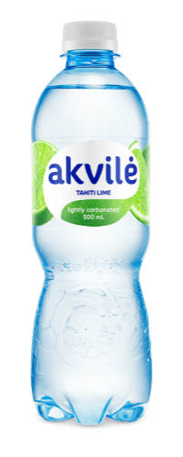 Table water AKVILĖ "Green Tahiti lemon", lime flavour, 0.5l