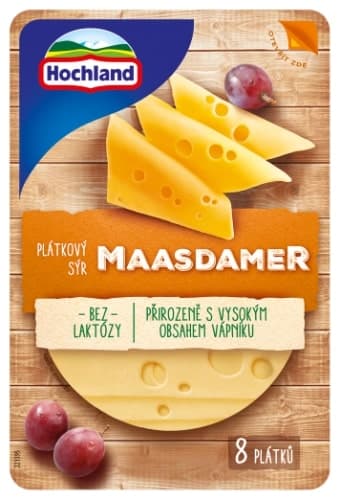 Cheese HOCHLAND Maasdamer, matured, slices, 135 g