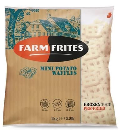 Frozen potatoes FARM FRITES, mini potato-onion waffles, 1 kg
