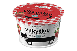 VILKYŠKIAI yogurt with strawberries, 3.5% fat, 200 g