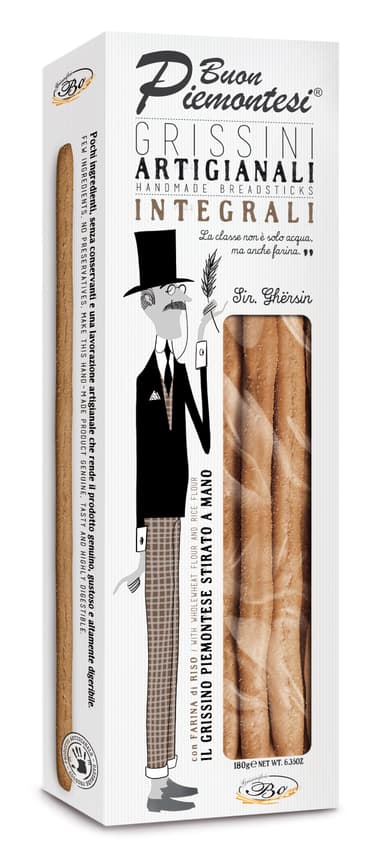 Breadsticks BUON PIEMONTESI Integrali, whole grain, with rice oil, 180