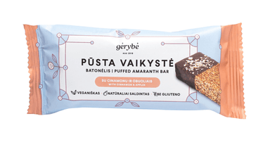 Batonėlis PŪSTA VAIKYSTĖ su cinamonu ir obuoliais