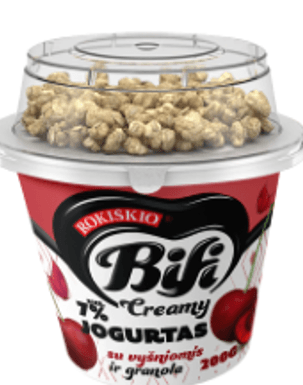 Yogurt BIFI Creamy, with cherries and granola, 7% , 200 gr