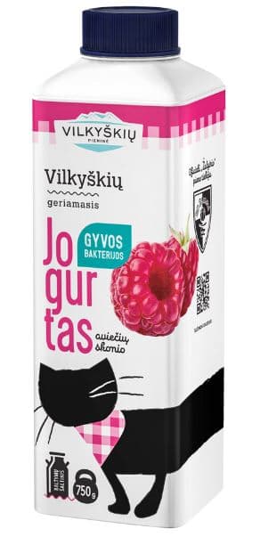Geriamasis  jogurtas VILKYŠKIŲ, aviečių skonio, 2%, 750ml