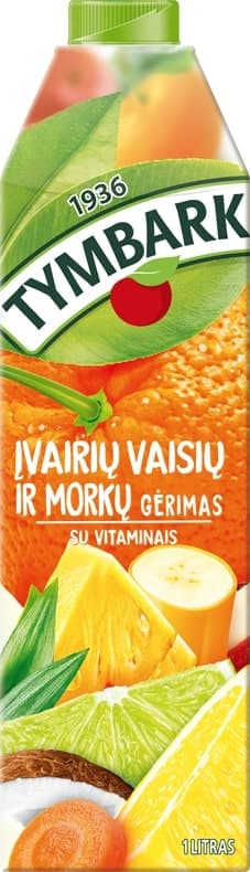 Soft drink TYMBARK, various fruit, carrot flavors, 1l