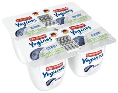 Yogurt YOGINOS with blueberry, 0,1%, 4x100 g