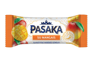 Glaistytas varškės sūrelis su mangais PASAKA 20% 45g