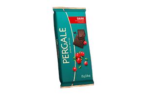 Black chocolate with cranberry pieces PERGALĖ, 85g