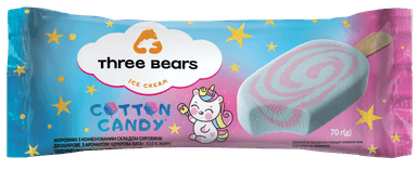 Ice cream «THREE BEARS» TM "Cotton candy" stick, 70 g, 115 ml