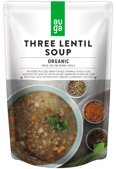 Organic three lentil soup, 400 g