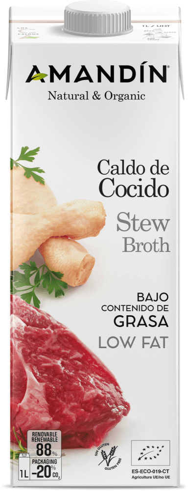 Vegetable, veal, and chicken broth, low-fat, organic