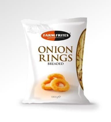 Šaldyti svogūnų žiedai tešloje FARM FRITES, 1 kg