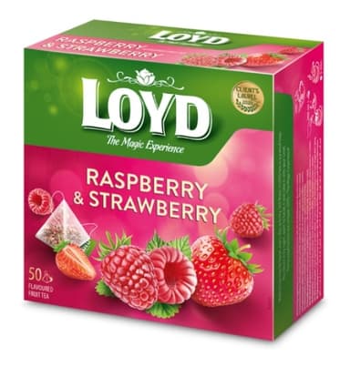 Fruit tea drink LOYD, raspberry and strawberry flavour, 50 x 2g