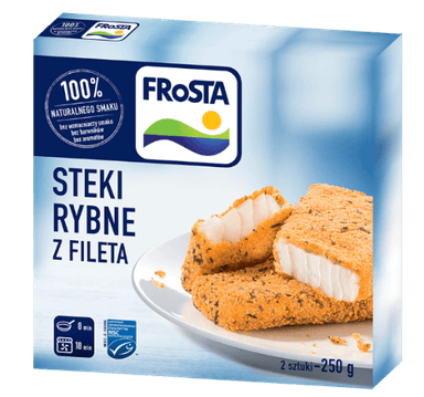 Frozen fish fillet, in breadcrumbs, 250g