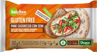 Farmer's bread BALVITEN GLUTEN FREE, with seeds, vegan, 250 g (M)