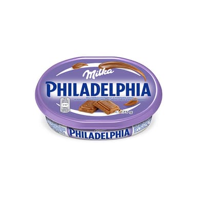 PHILADELPHIA spreadable cream cheese, Milka chocolate with milk, 175 g
