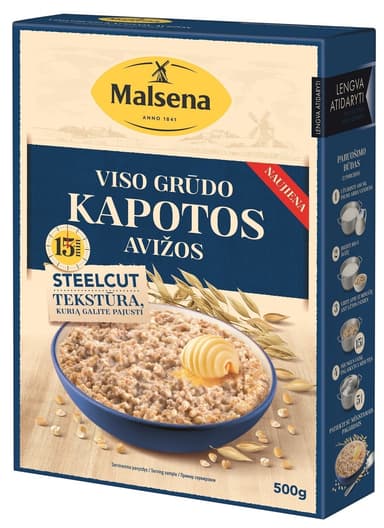 Chopped oats MALSENA, Whole grain, 500g