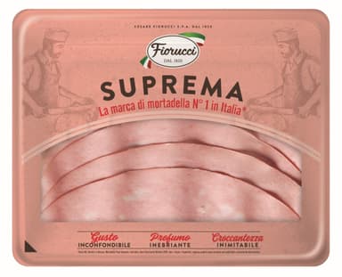 Virta kiaulienos dešra FIORUCCI Mortadella Suprema, griežinėliais, a.r., 120g