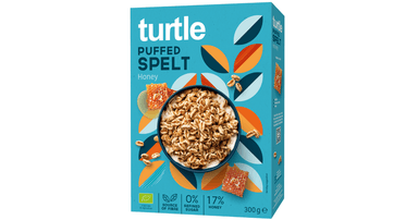 Puffed spelt grains with honey, organic