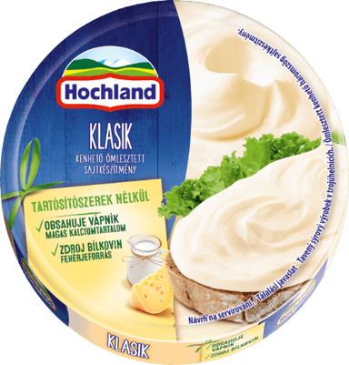 Melted spreadable cream cheese HOCHLAND, triangular pieces, 140 g