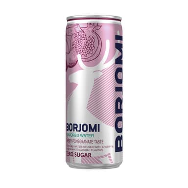 Gazuotas stalo vanduo BORJOMI, vyšnių - granataų skonio, 0.33l, skardinė