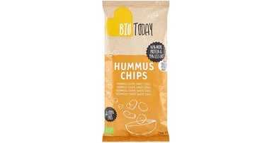 Hummus crisps with sweet chili peppers, organic