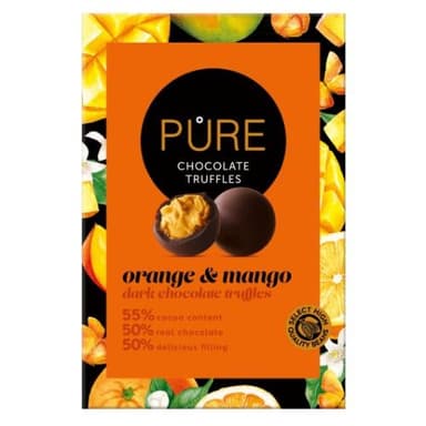 Chocolate truffles PURE with orange mango cream filling 148g