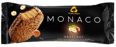 Ice cream «MONACO «THREE BEARS» TM "Hazelnut" glazed stick 75 g, 140 m