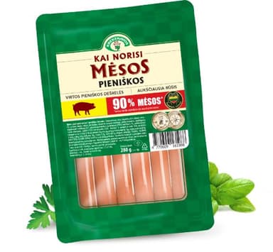 Cooked sausages  KAI NORISI MĖSOS, vacuum, 280 g, Extra Class