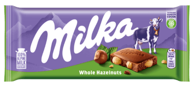 Chocolate MILKA Whole Hazelnut, 100 g,