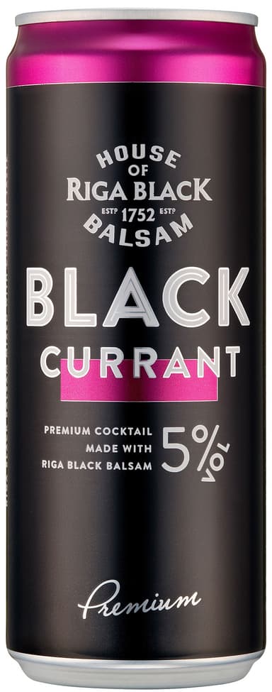 Alkoholinis kokteilis Riga Black Balsam, Black Currant, 5%, 0.33l, skardinė, D