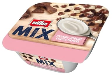 Jogurt MÜLLER MIX Choco Hearts, 130g