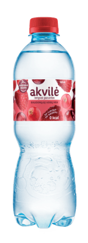 Stalo vanduo "AKVILĖ" su raudonų uogų aromatu, lengvai gazuotas, 0.5l