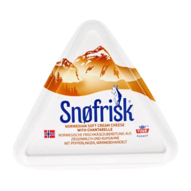 Norwegian cream cheese made from cow and goat milk with chanterelles TINE