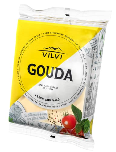 Puskietis sūris VILVI Gouda, 48%, RSM, 0,24 kg