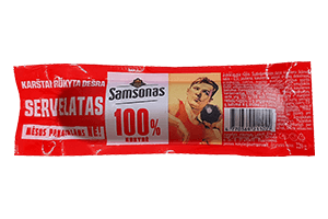 Hot smoked sausage SAMSONO SERVELATAS, a. r., 220 g