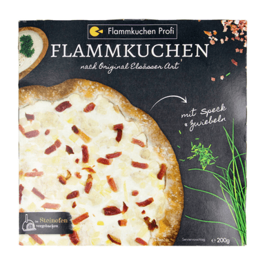Authentic Alsatian tart with ham and onions, frozen