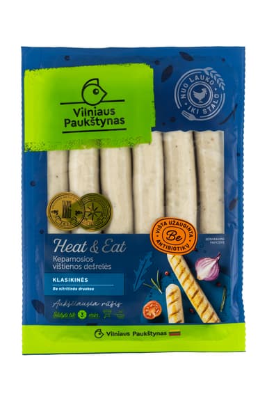 Grilled chicken sausages CLASSIC, a.r. 495g