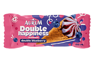 Ice cream with blueberry and bilberry filling AURUM DOUBLE HAPPINESS, 150ml