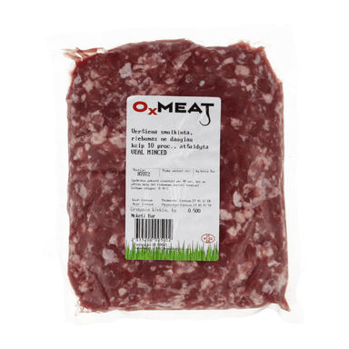 Minced veal, vacuum-packed