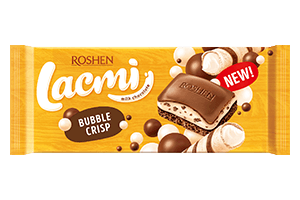 Milk chocolate with bubbles LACMI BUBBLE CRISP, 85 g