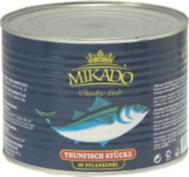 Tuna chunks in oil MIKADO, 1,705 / 1,26 kg